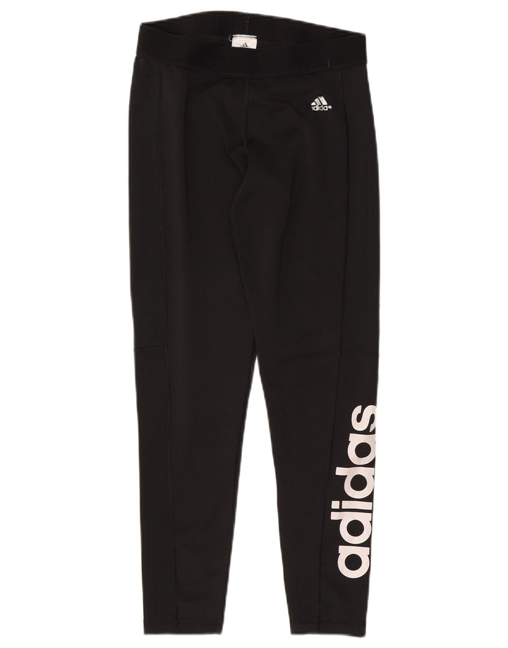 Γυναικεία γραφικά κολάν Adidas UK 12/14 Μεσαίου Μαύρου Πολυεστέρα