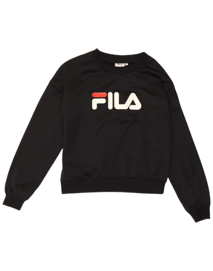 Γυναικεία γραφική φούτερ Fila Jumper UK 14 Medium Black Polyester