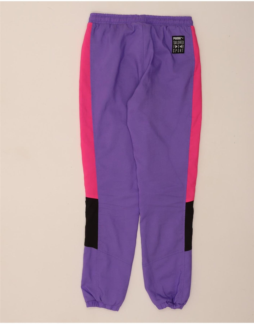 PUMA Mens Tracksuit Trousers Joggers Small  Purple Colourblock Polyester Vintage Puma and Second-Hand Puma from Messina Hembry 