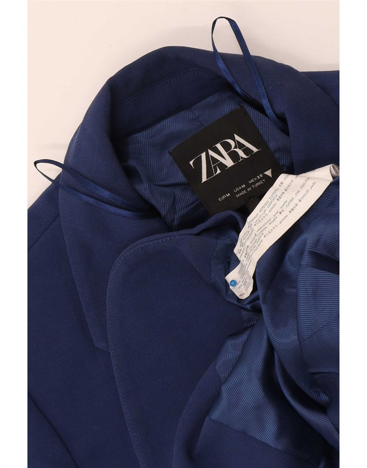 Zara Γυναικείο μπουφάν blazer UK 14 Medium Navy Blue Polyester