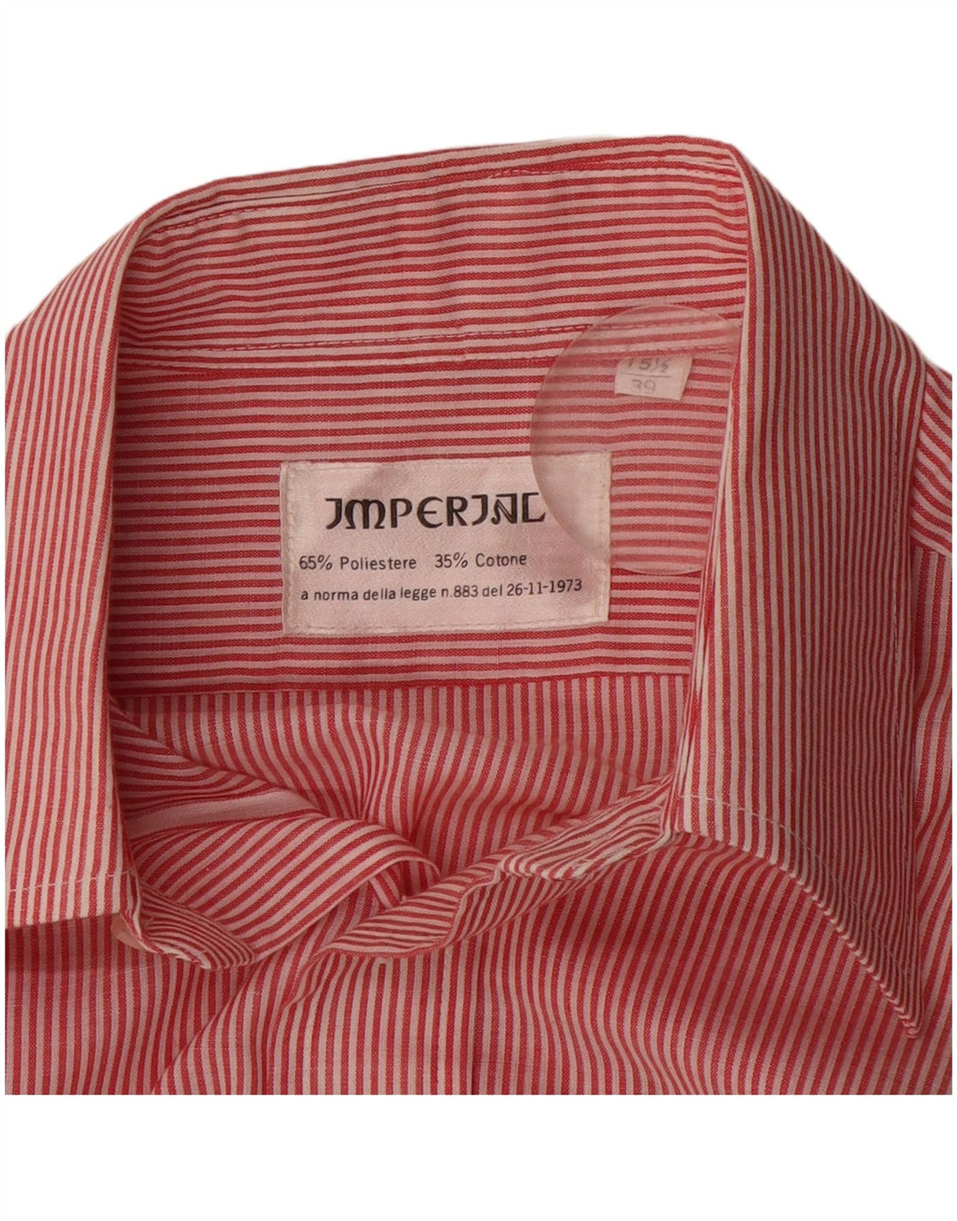 Ανδρικό πουκάμισο Imperial Size 39 15 1/2 Medium Red Pinstripe Polyester