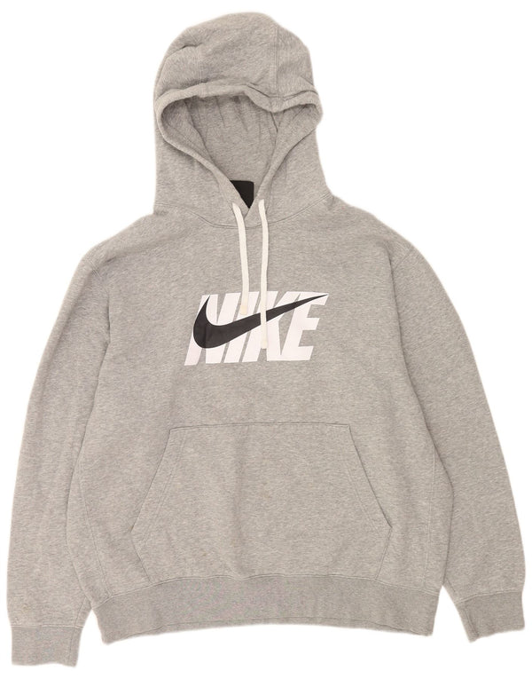 Ανδρικό γραφικό φούτερ με κουκούλα Nike XL Βαμβακερό γκρι