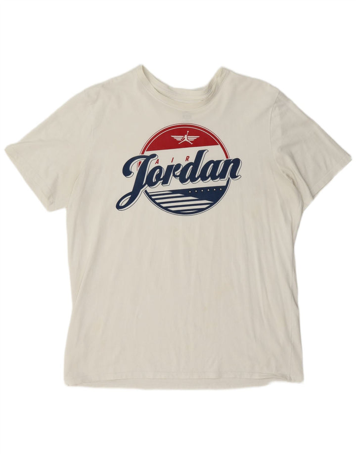 Jordan Ανδρικό γραφικό T-Shirt Top XL Λευκό
