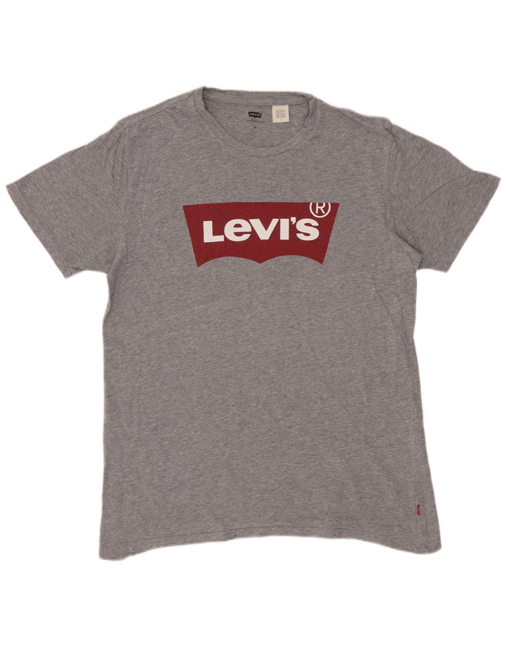 Ανδρικό γραφικό T-Shirt LEVI'S Τοπ μεσαίου γκρι βαμβακερό
