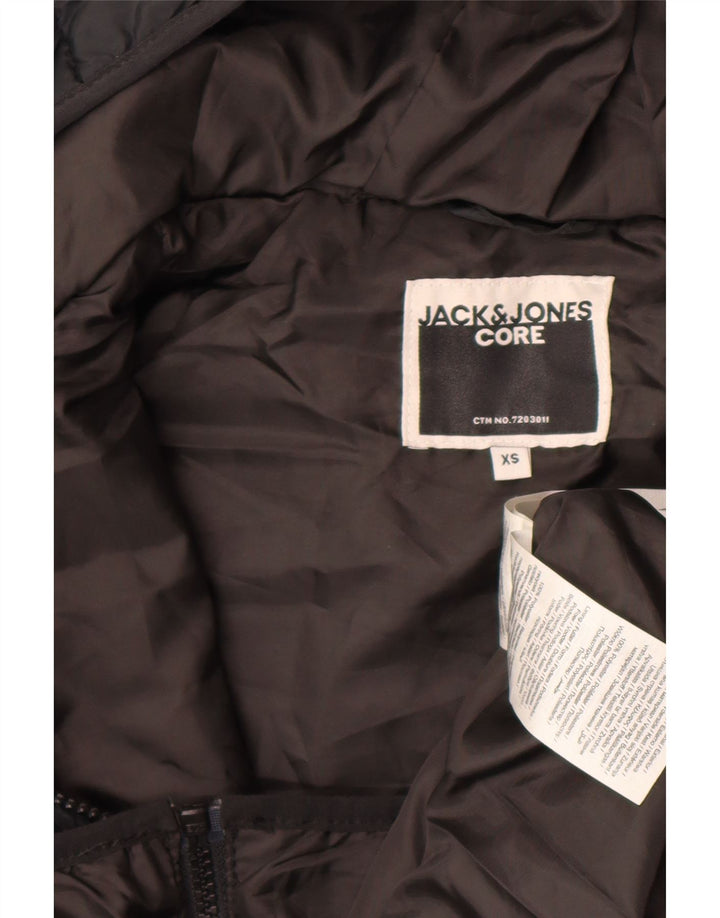 Jack & Jones Ανδρικό μπουφάν με κουκούλα UK 34 XS μαύρο πολυεστέρα