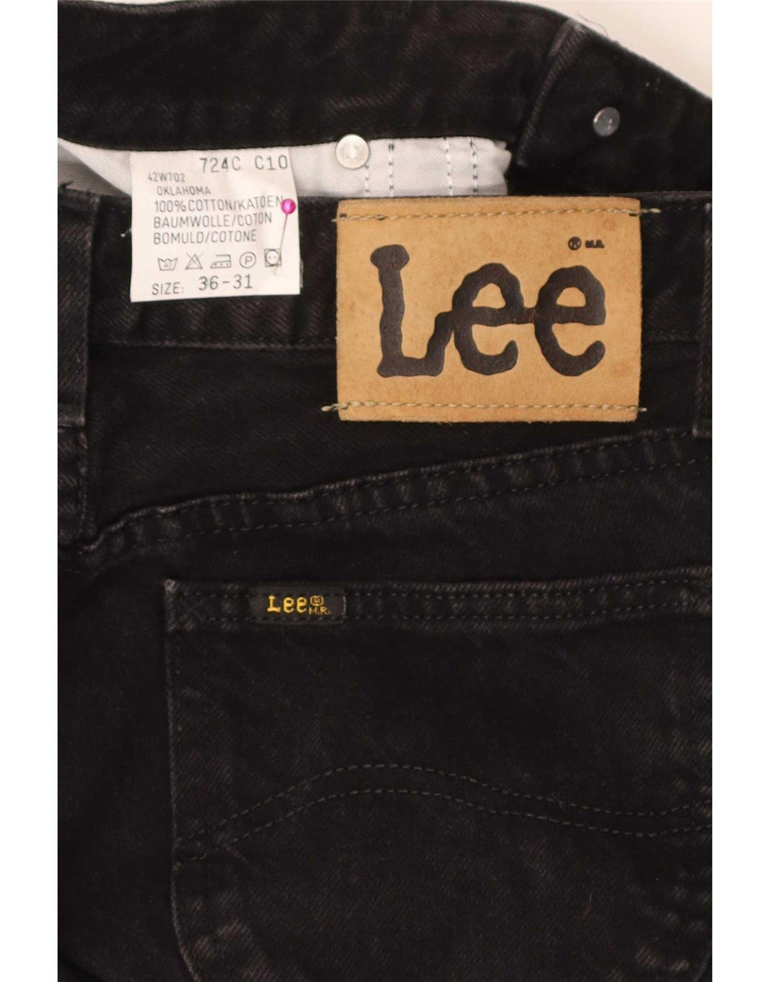 Lee Mens Oklahoma Tapered Jeans W36 L31 Μαύρο βαμβακερό