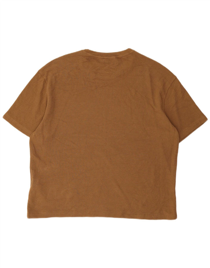Ανδρικό T-Shirt Zara Top Large Beige Βαμβακερό