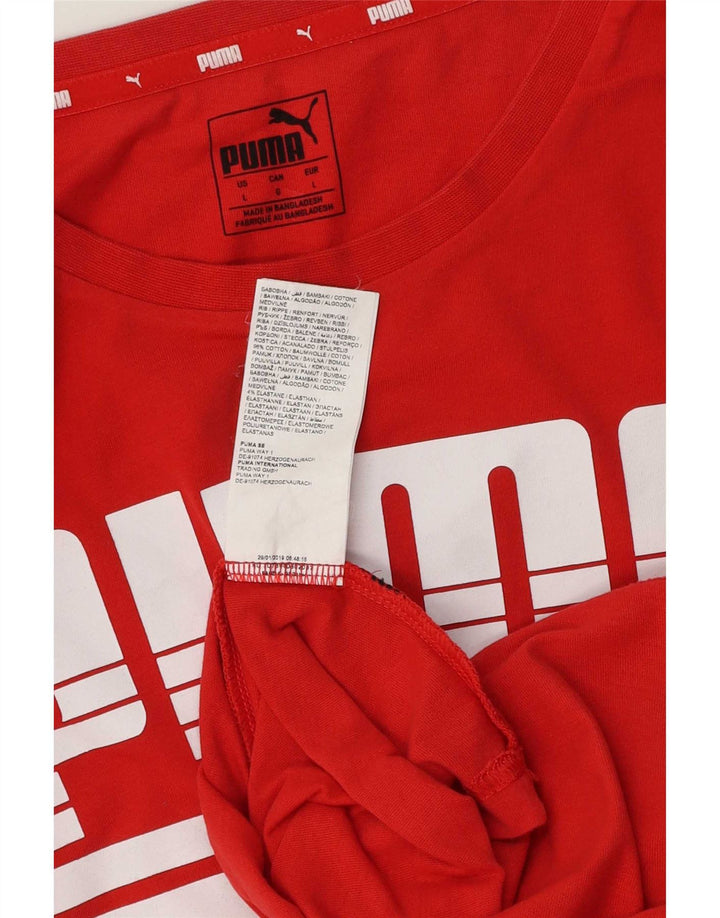 Ανδρικό γραφικό T-Shirt Puma Top μεγάλο κόκκινο βαμβακερό