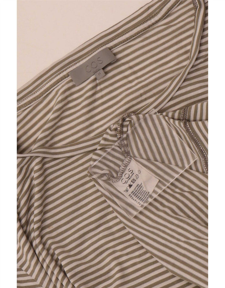 Cos Γυναικείο T-Shirt Top UK 14 Βαμβακερό μεσαίο γκρι ριγέ