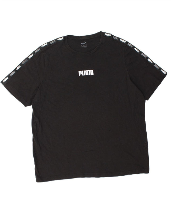 PUMA Mens Graphic T-Shirt Top 2XL Black Polyester
