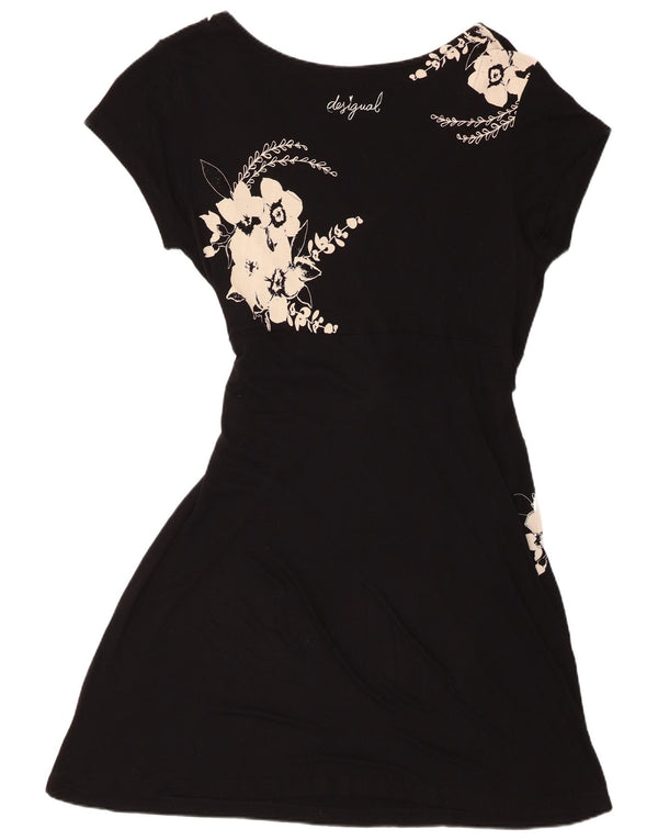 Desigual Γυναικείο Φόρεμα A-Line UK 20 2XL Μαύρο φλοράλ