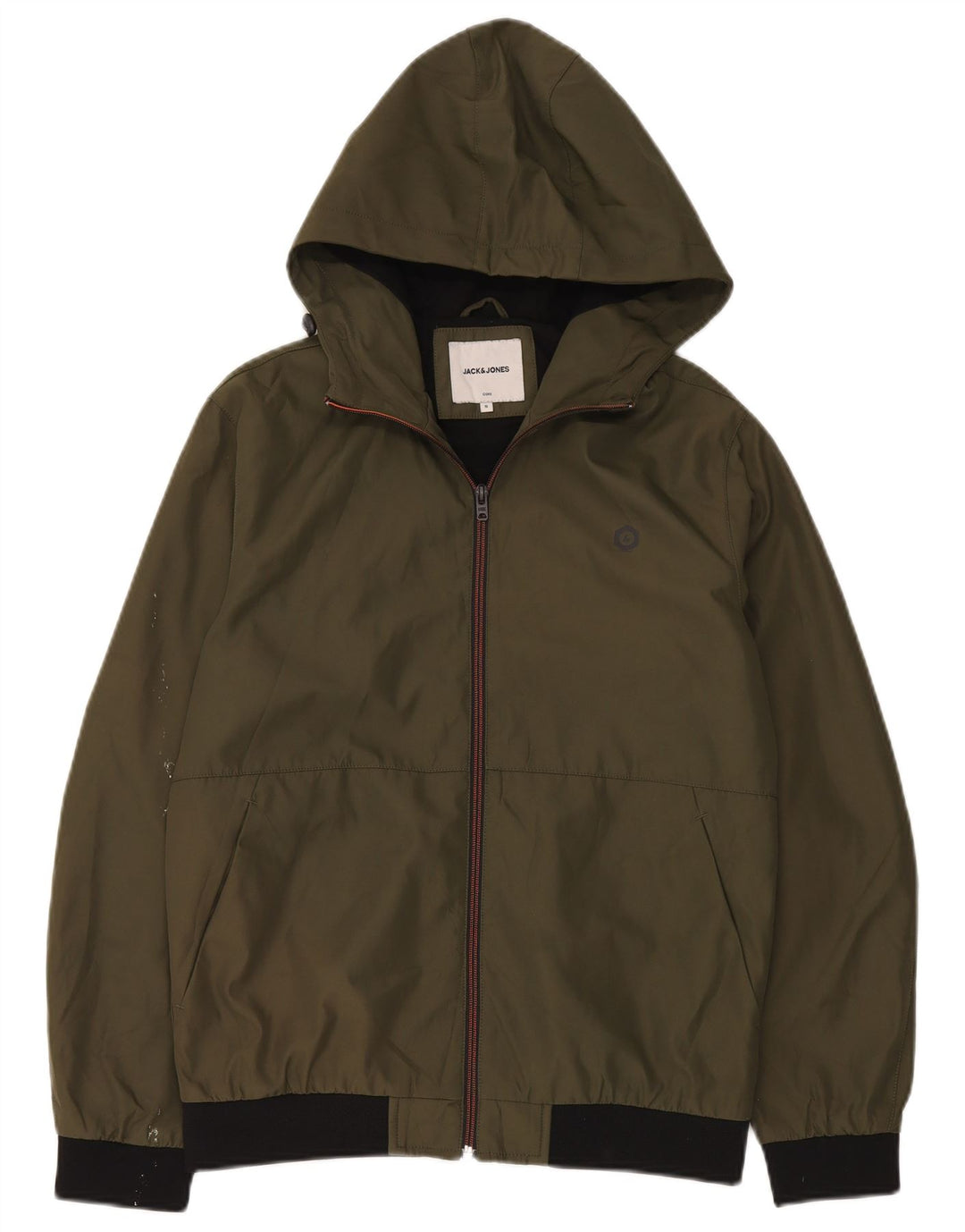 Jack & Jones Ανδρικό μπουφάν με κουκούλα αντιανεμικό UK 36 Small Khaki Polyester