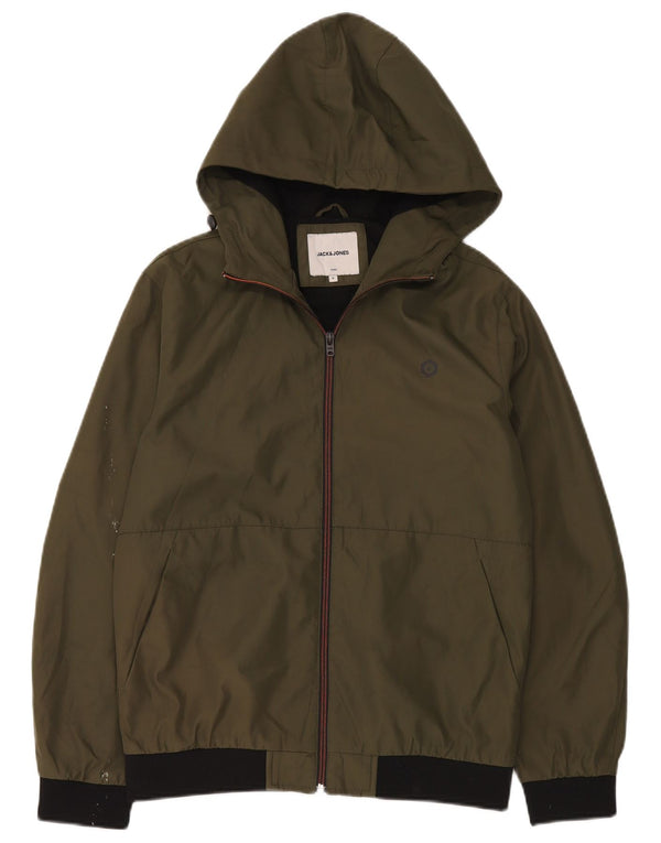 Jack & Jones Ανδρικό μπουφάν με κουκούλα αντιανεμικό UK 36 Small Khaki Polyester