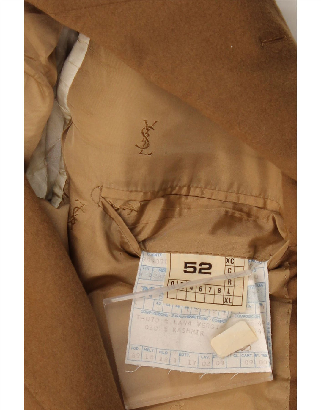 YVES SAINT LAURENT Ανδρικό σακάκι με 2 κουμπιά σακάκι IT 52 XL καφέ μαλλί