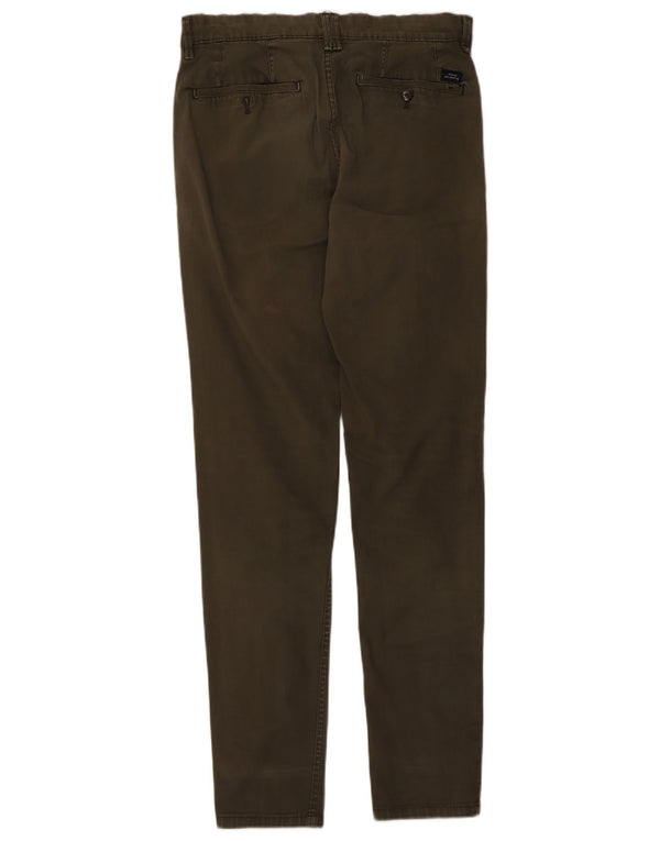 Zara Ανδρικό Skinny παντελόνι Chino EU 38 Small W30 L30 Χακί βαμβακερό