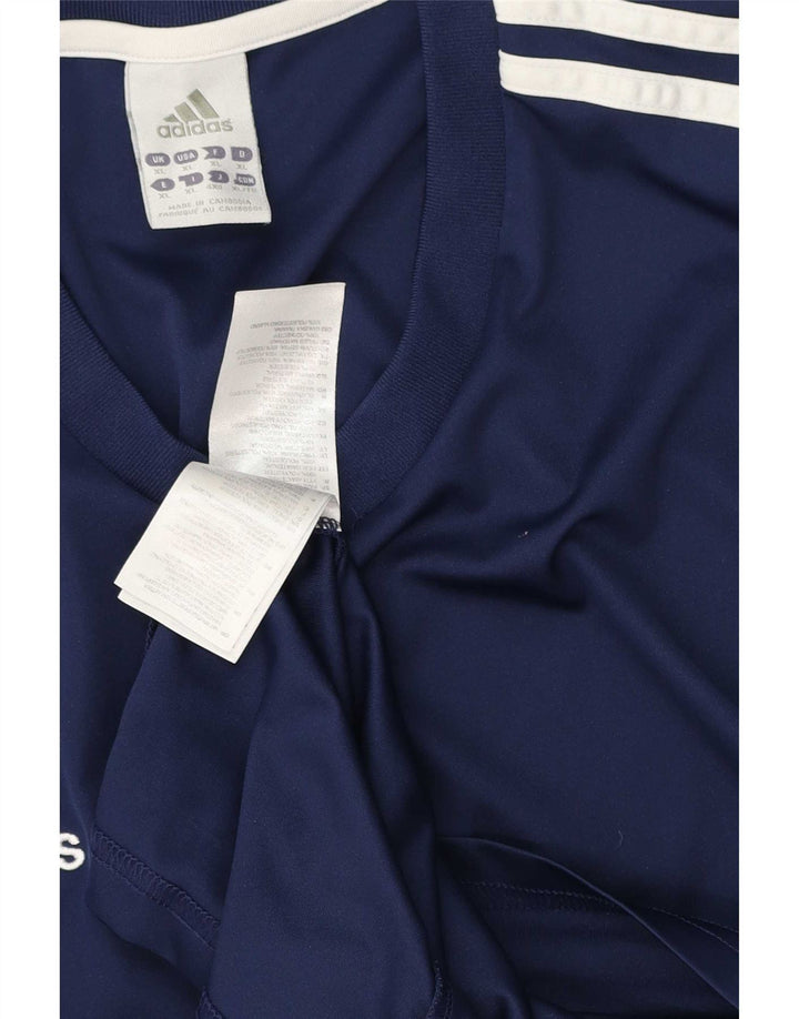 Adidas Ανδρικό T-Shirt Climalite Top XL Navy Blue ριγέ πολυεστέρας