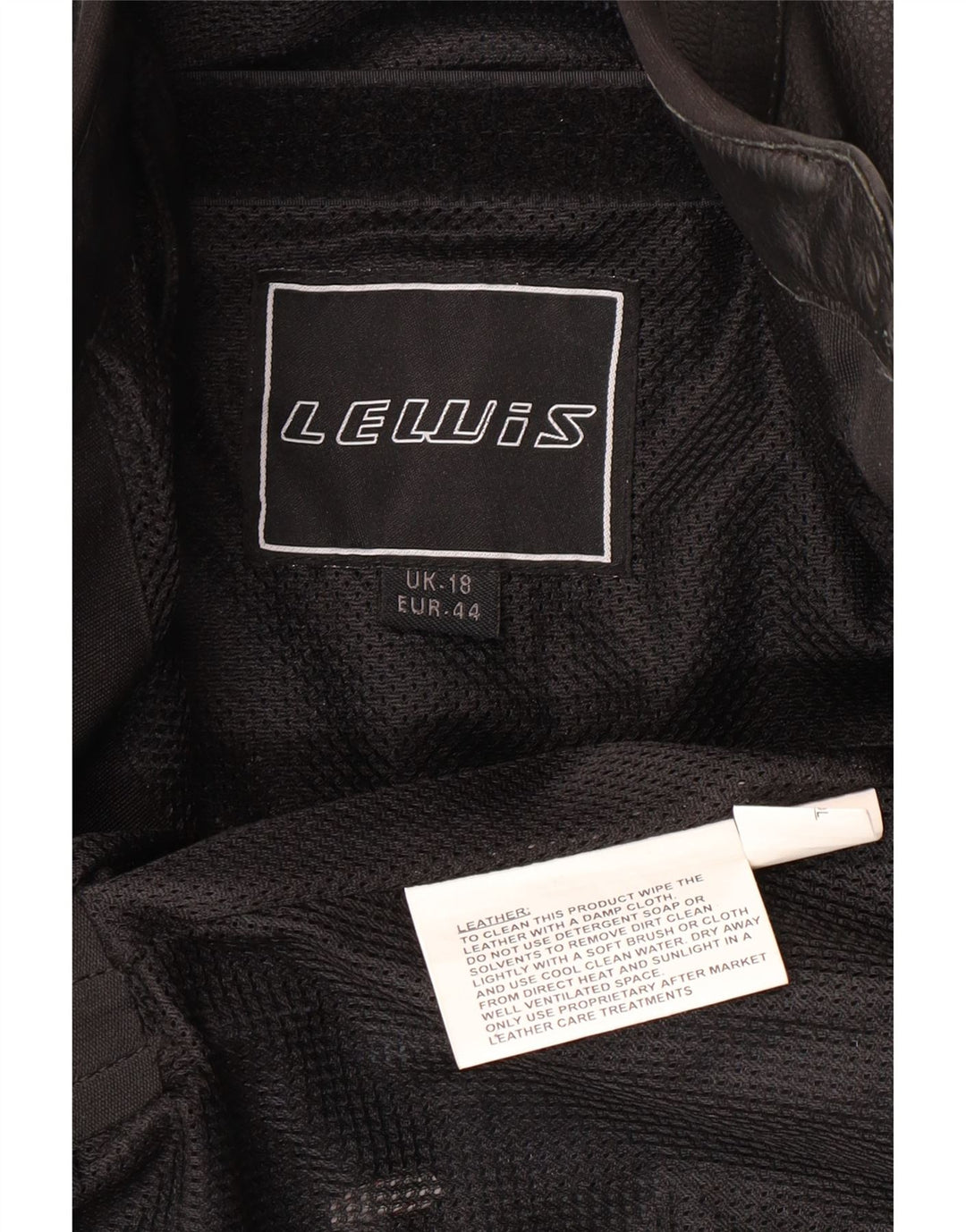 LEWIS Γυναικείο Δερμάτινο Μπουφάν Biker UK 18 XL Μαύρο Δερμάτινο