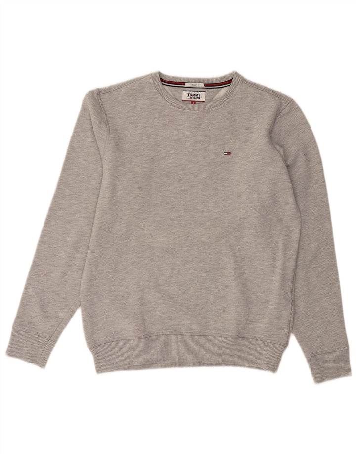 TOMMY HILFIGER Mens Regular Fit Sweatshirt Jumper Small Grey Cotton