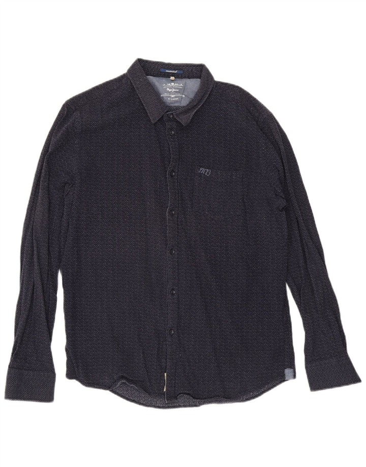 Ανδρικό πουκάμισο PEPE Jeans XL Navy Blue Spotted Cotton