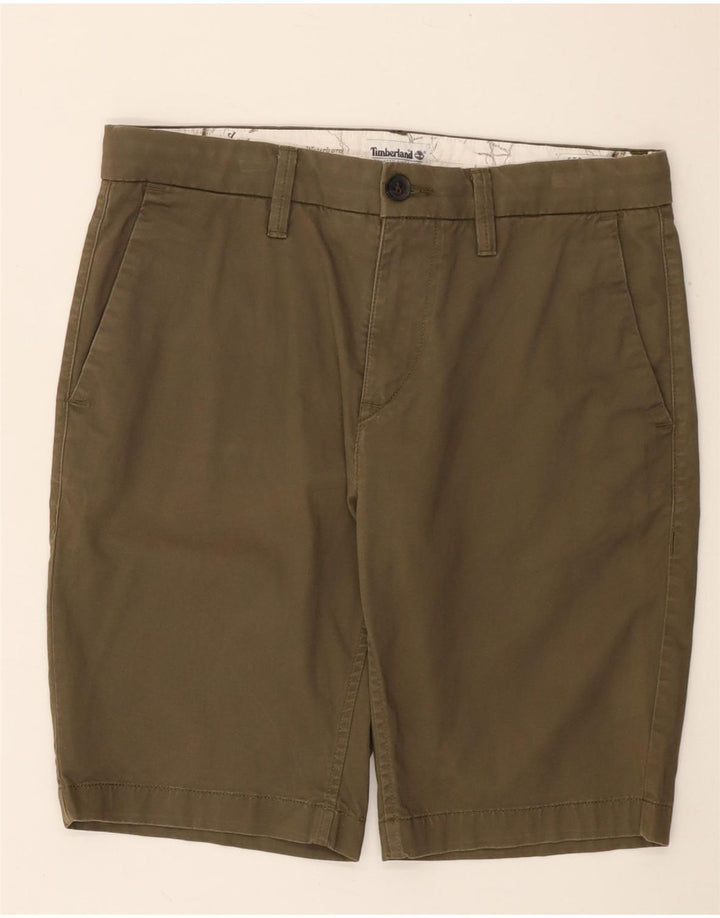 Ανδρικό σορτς Chino Timberland W30 από μεσαίο χακί βαμβακερό