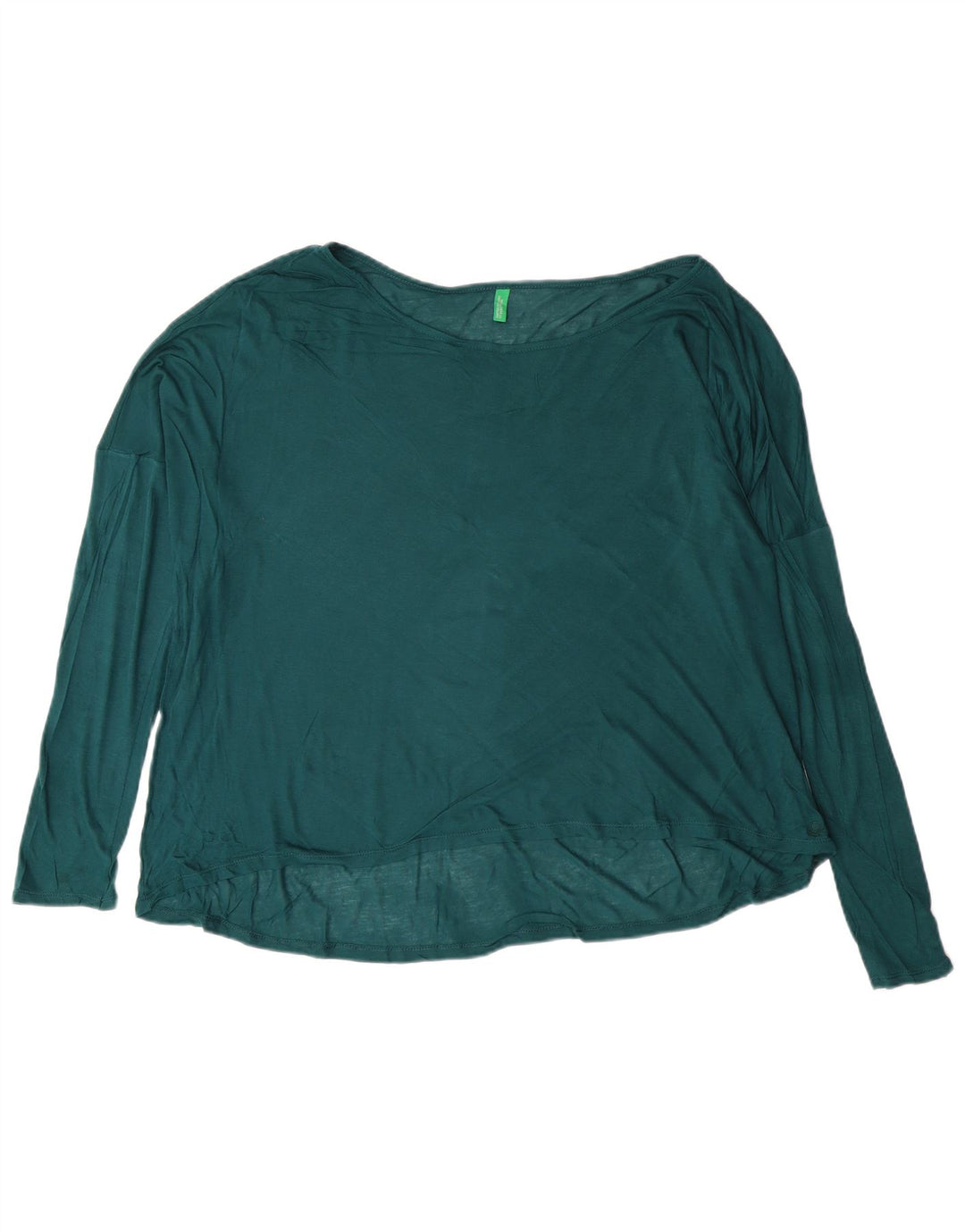 BENETTON Γυναικεία See Through Top Μακρυμάνικο UK 18 XL Πράσινο