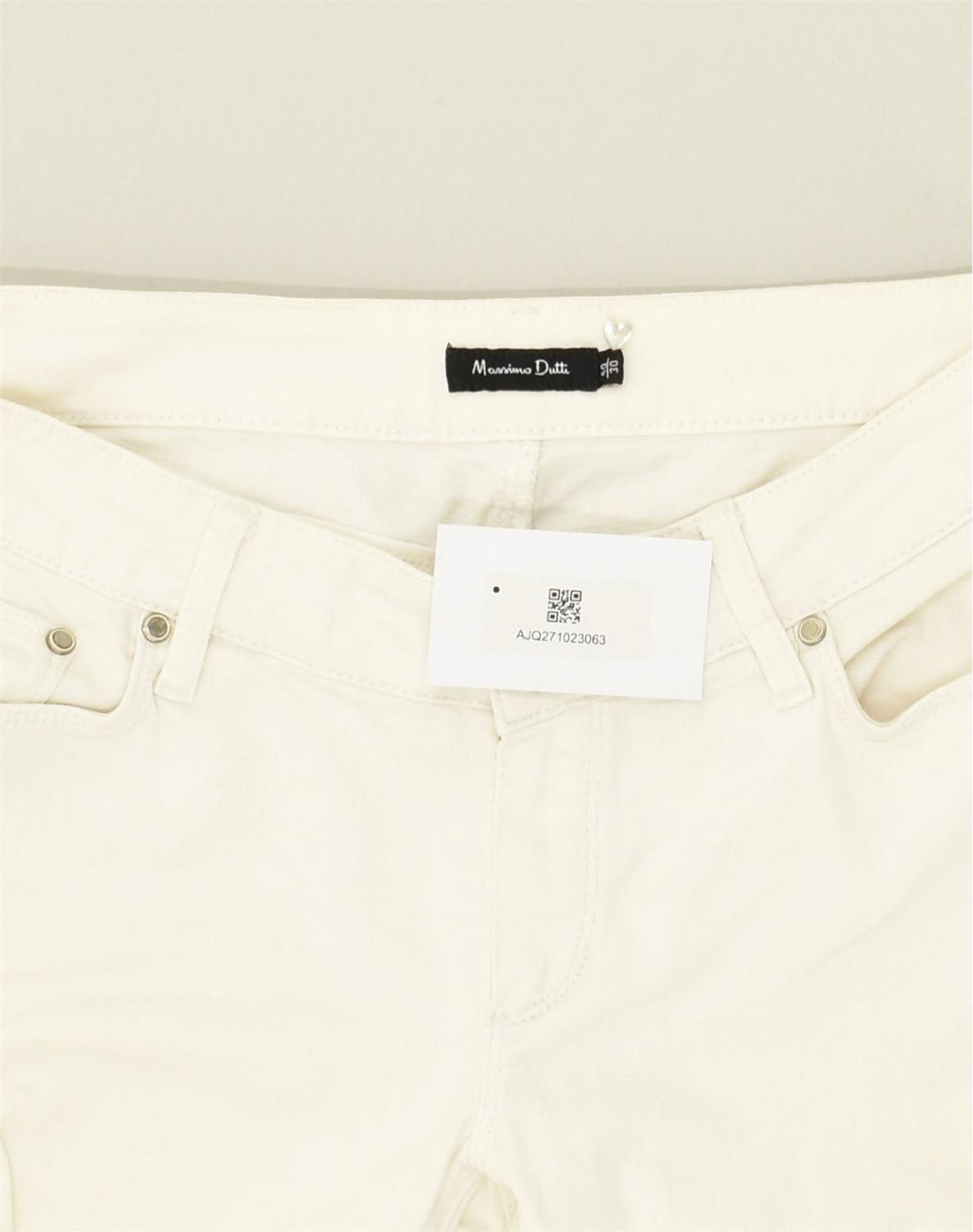 MASSIMO DUTTI Womens Slim Jeans EU 40 Medium W30 L30  White Cotton | Vintage Massimo Dutti | Thrift | Second-Hand Massimo Dutti | Used Clothing | Messina Hembry 