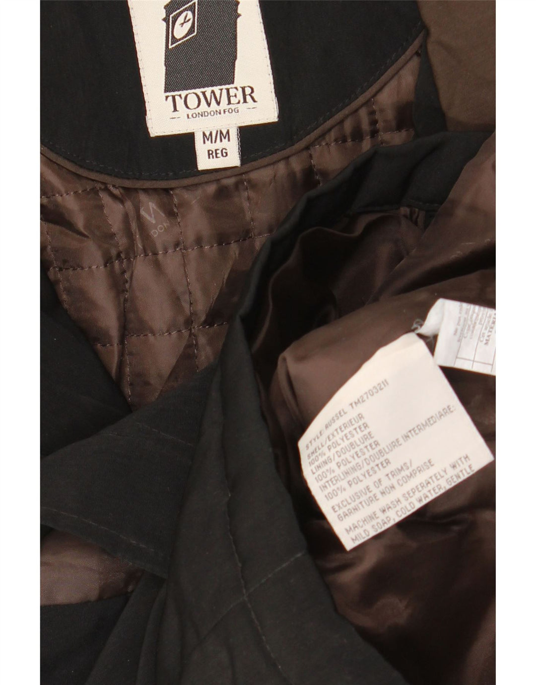 LONDON FOG Mens Utility Jacket UK 38 Medium Black Polyester