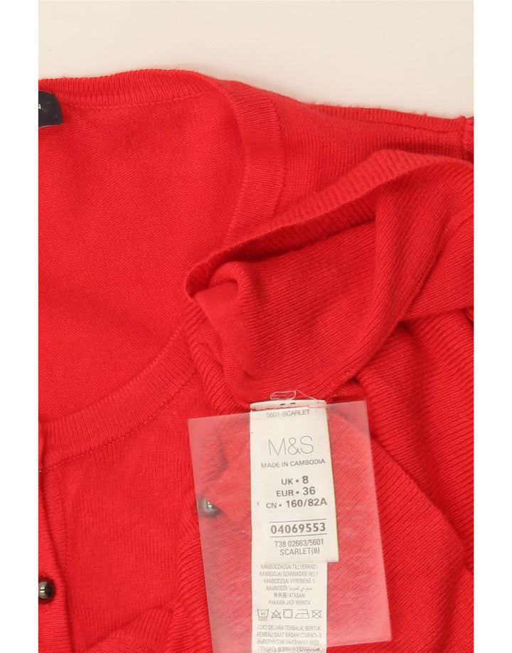 Marks & Spencer Γυναικεία ζακέτα πουλόβερ UK 8 Small Red Viscose