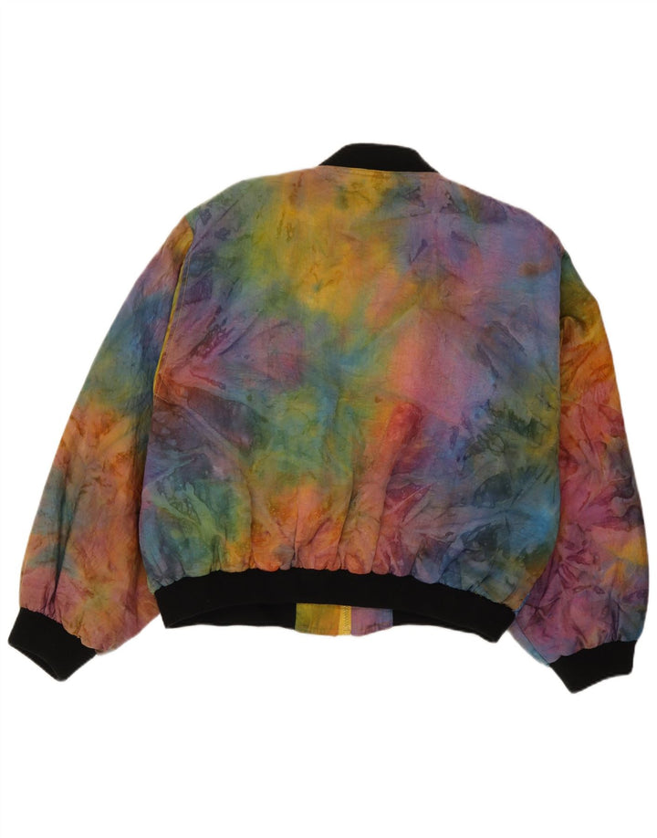 Vintage γυναικείο μπουφάν Bomber IT 42 Medium Πολύχρωμο Tie Dye Polyamide