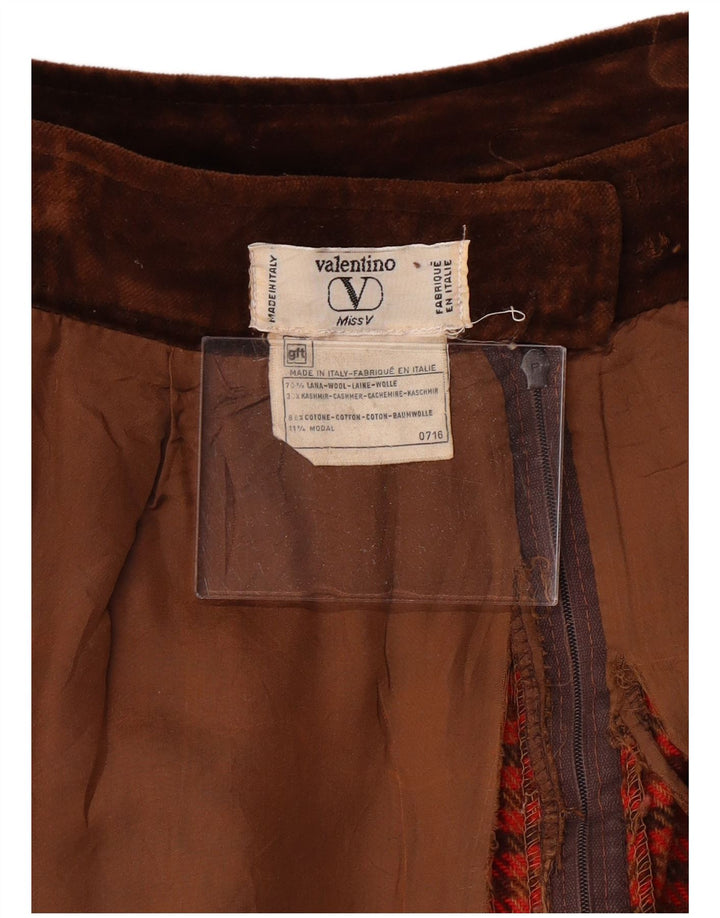 VALENTINO Γυναικεία φούστα Miss V A-Line W30 Μεσαίο κόκκινο μαλλί Houndstooth