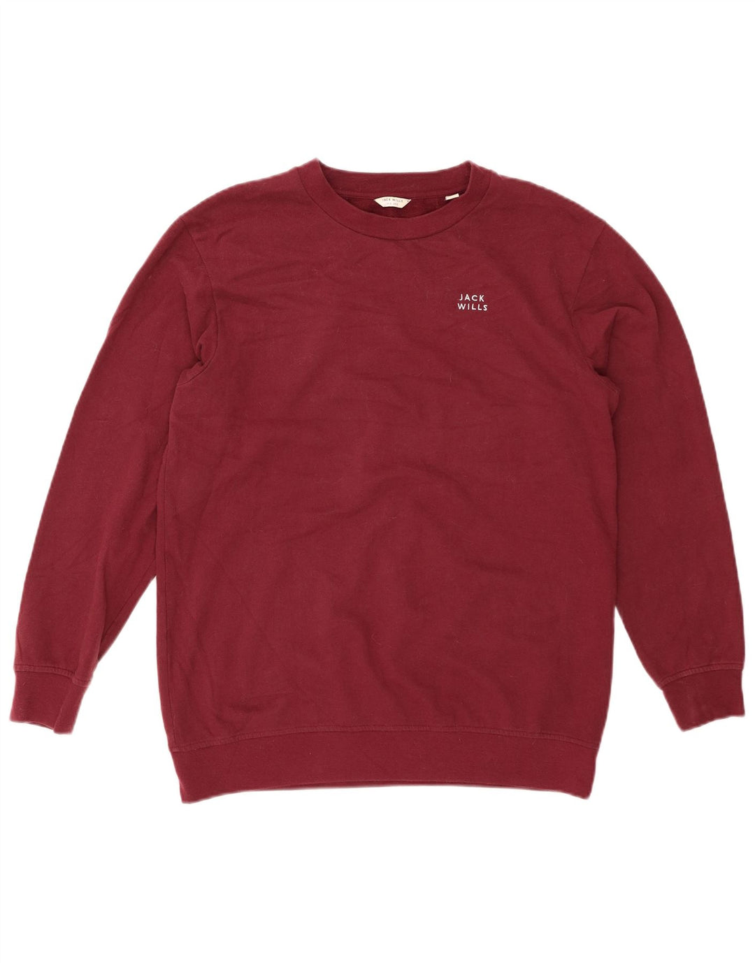 JACK WILLS Γυναικείο φούτερ μεγάλου μεγέθους Jumper UK 10 Small Maroon βαμβακερό