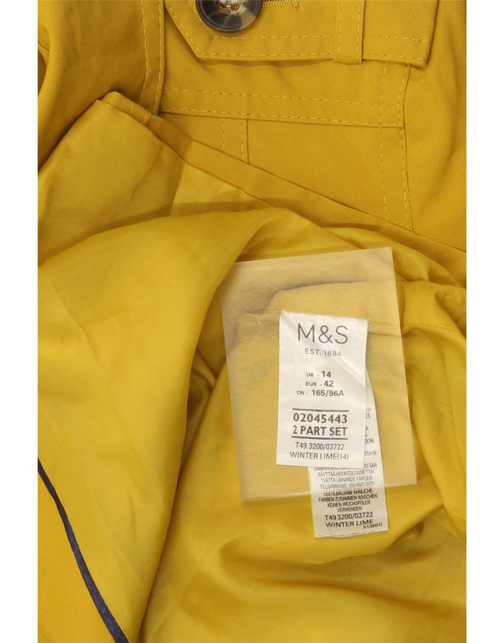 Marks & Spencer Γυναικεία καμπαρντίνα UK 14 Medium Yellow Polyester