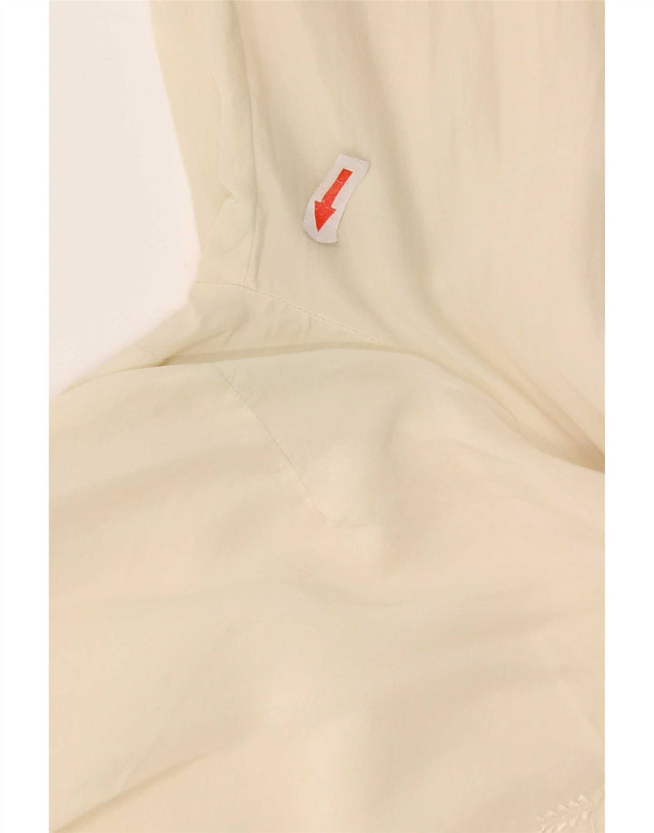 Vintage Γυναικείο πουκάμισο Crop Μπλούζα UK 12 Medium Beige