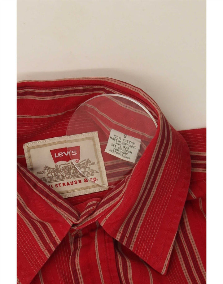 Ανδρικό κοντομάνικο πουκάμισο Levi's Μικρό κόκκινο ριγέ βαμβακερό