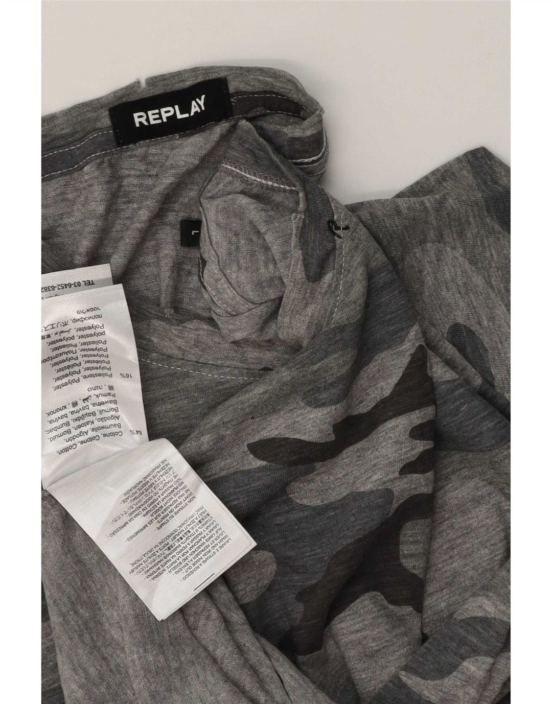 Ανδρικό T-Shirt Replay Top Large Grey Camouflage