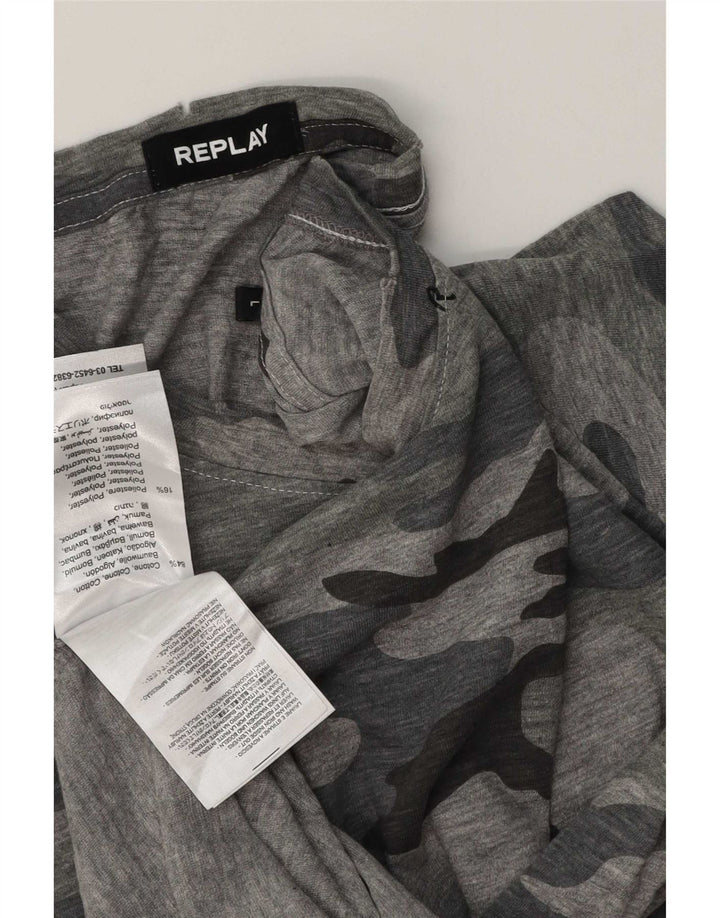 Ανδρικό T-Shirt Replay Top Large Grey Camouflage