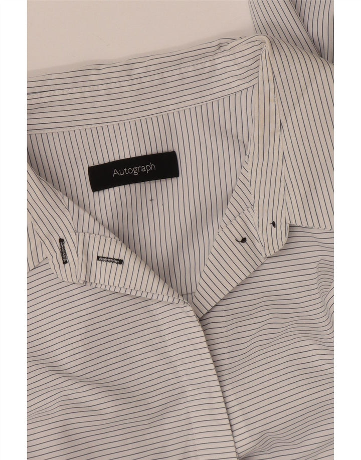 Marks & Spencer Γυναικείο πουκάμισο Autograph Φόρεμα UK 14 Medium White ριγέ