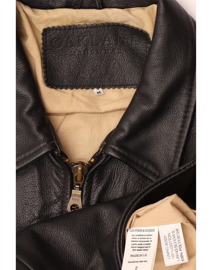 Oakland Ανδρικό Δερμάτινο Μπουφάν UK 38 Medium Black Leather