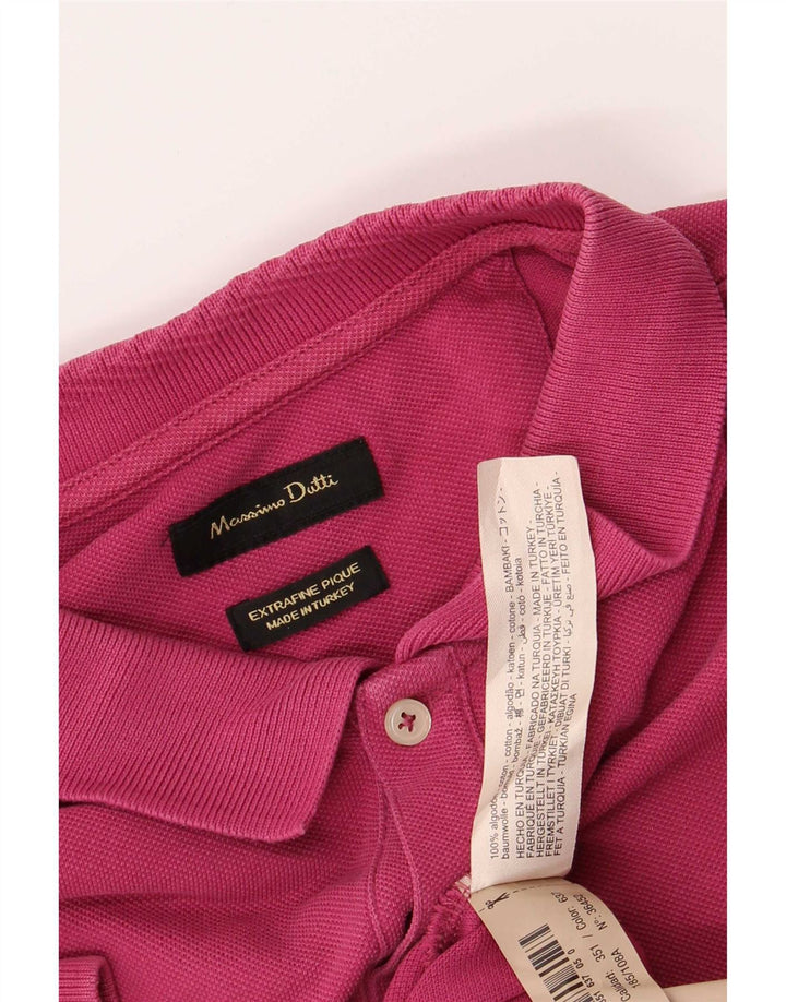 Ανδρικό πουκάμισο πόλο Massimo Dutti XL Ροζ βαμβακερό