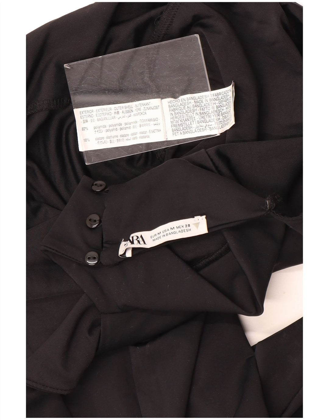 Zara Γυναικεία Ολόσωμη φόρμα UK 12 Medium Black Polyamide