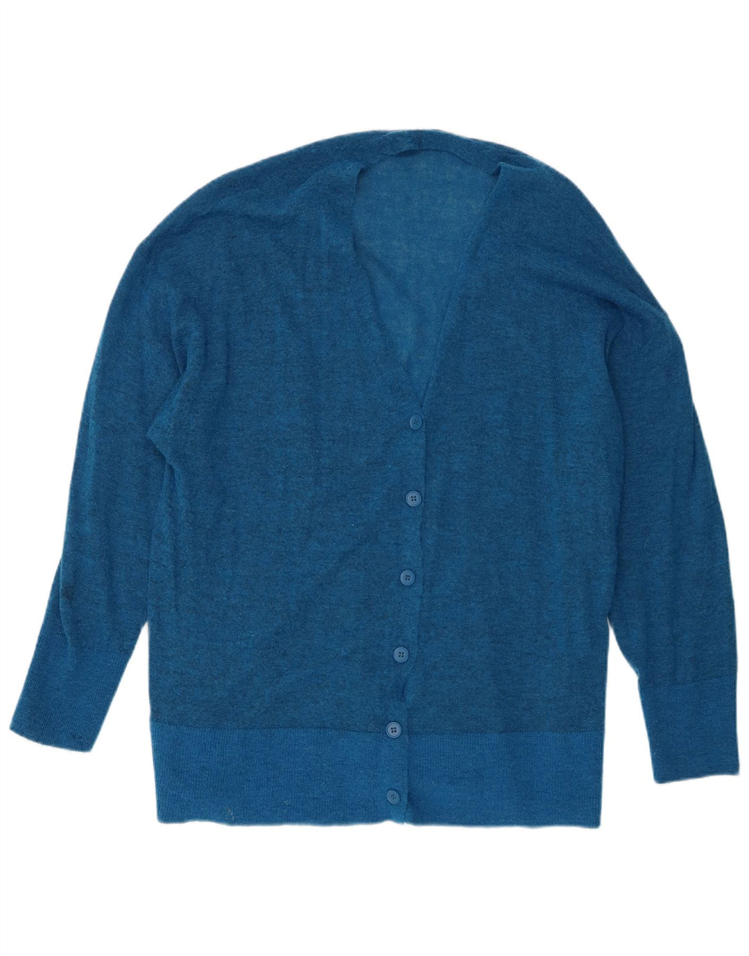 Zara Γυναικείο πουλόβερ ζακέτα υπερμεγέθη UK 10 Small Blue Flecked Nylon