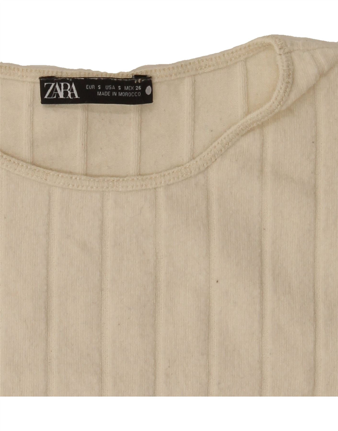 ZARA Womens Top Long Sleeve UK 10 Small White Vintage Zara and Second-Hand Zara from Messina Hembry 