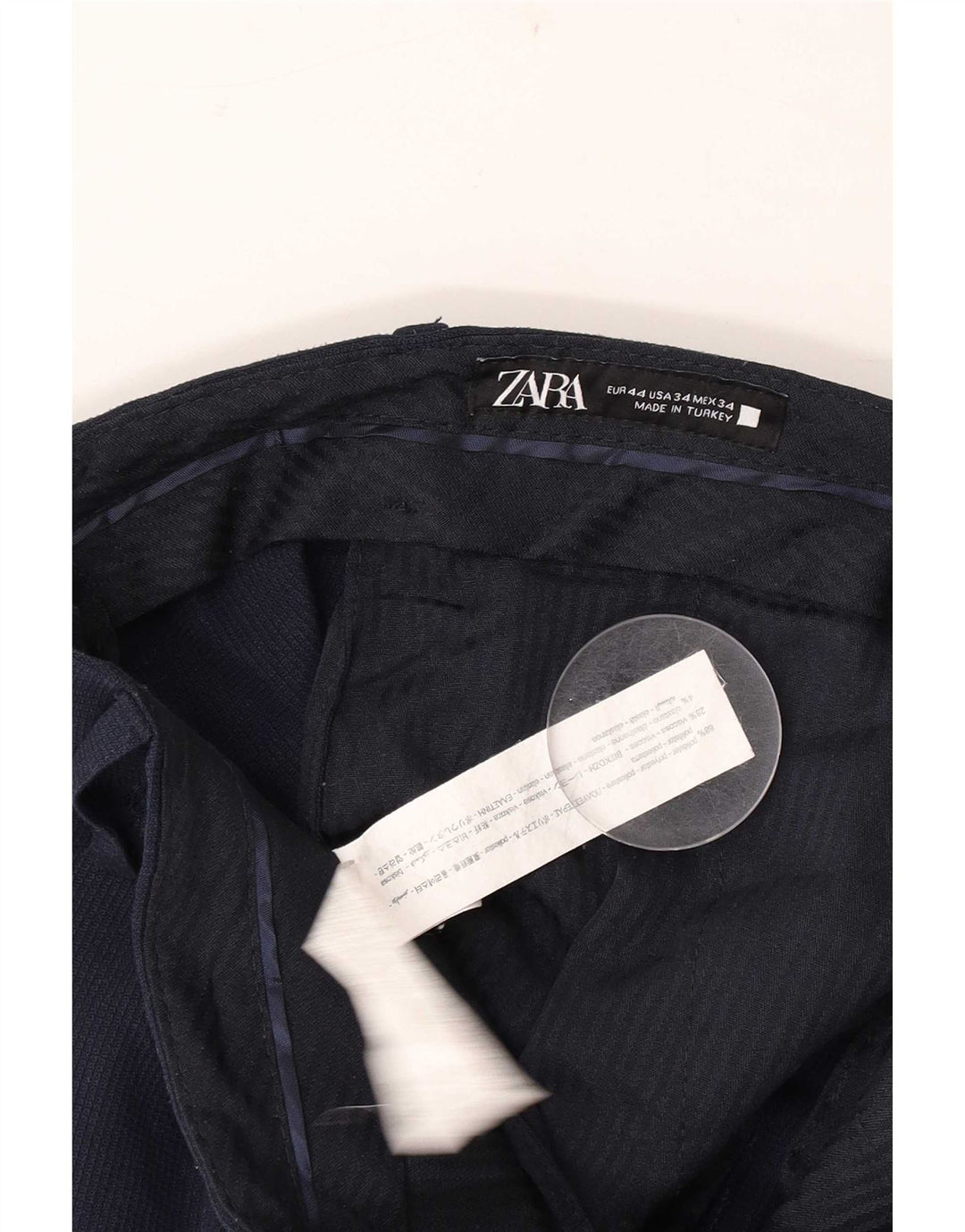 Zara Ανδρικό Slim Suit Παντελόνι EU 44 Large W34 L30 Navy Blue Polyester