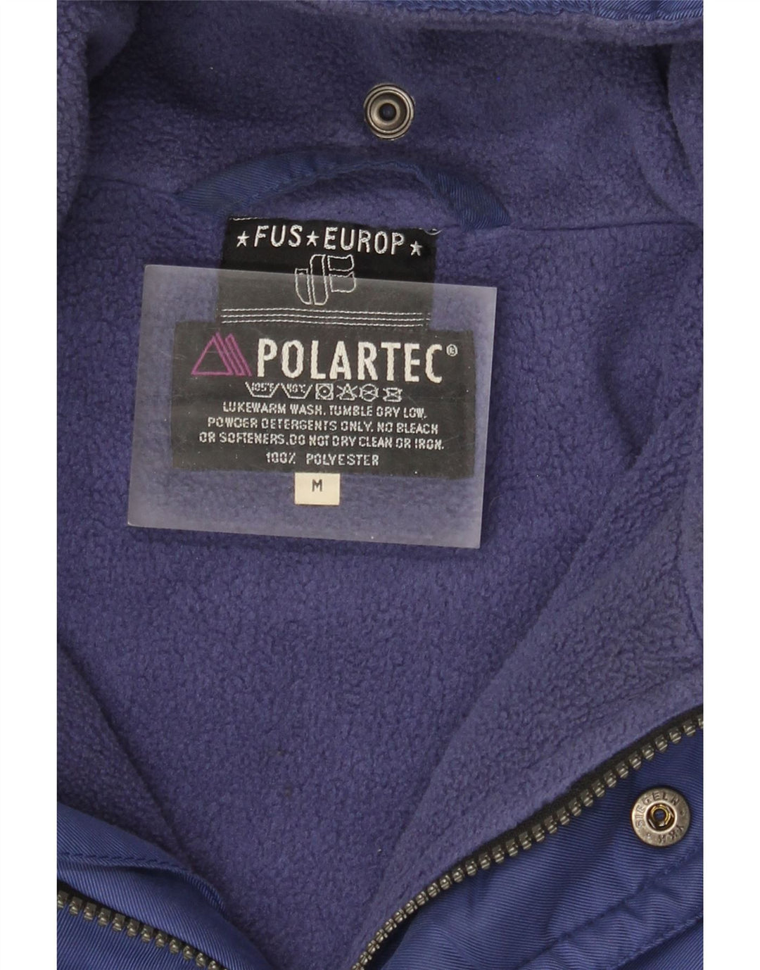 Polartec Ανδρικό μπουφάν με αντιανεμικό μεγάλο μέγεθος UK 38 Medium Blue Polyester