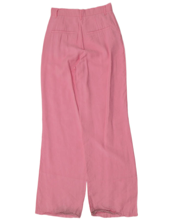 Zara γυναικείο ψηλόμεσο παντελόνι Chino XS W24 L34 Pink Modal