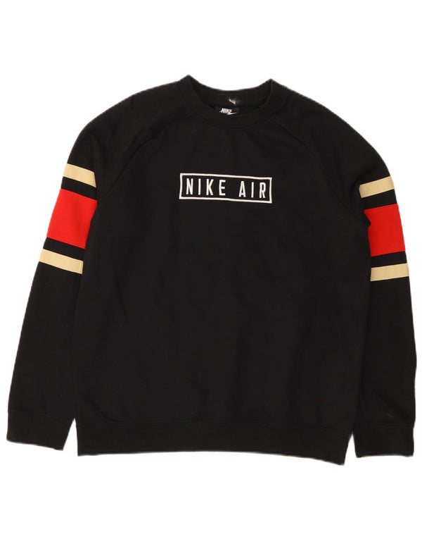 Γραφικό φούτερ Nike Boys Jumper 13-14 ετών XL Μαύρο χρώμα, βαμβακερό