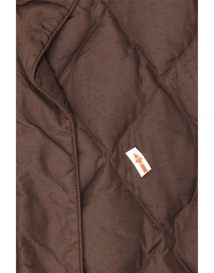 Armani Jeans γυναικείο καπιτονέ μπουφάν UK 14 μεγάλο καφέ πολυαμίδιο