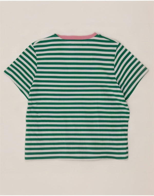 Jack Wills Γυναικείο T-Shirt Top UK 12 Βαμβακερό μεσαίο πράσινο ριγέ