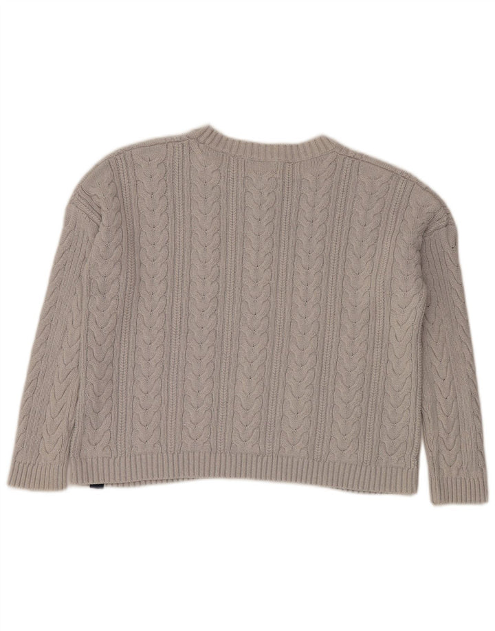 Γυναικείο Superdry Crop Oversized πουλόβερ με λαιμόκοψη UK 10 Small Grey