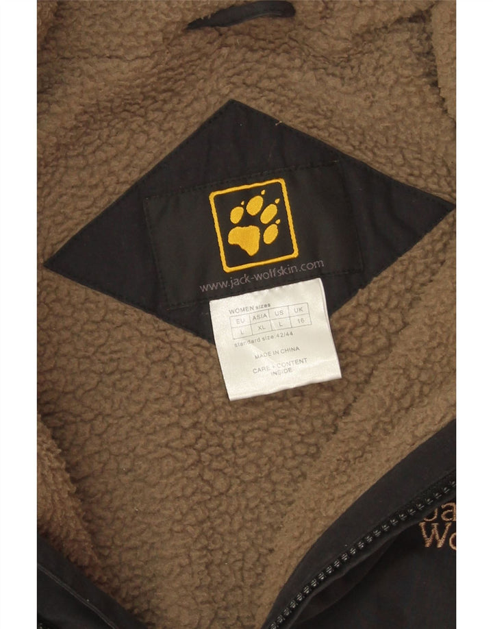 Jack Wolfskin Γυναικείο Sherpa Windbreaker Jacket UK 16 μεγάλο μαύρο πολυεστέρα